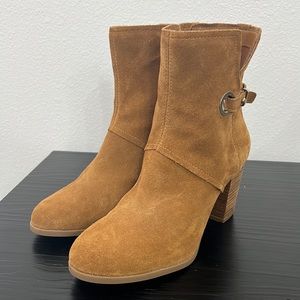 Koolaburra Ugg Samiah Brown Suede Buckle Heeled Ankle Boots Women’s Size…